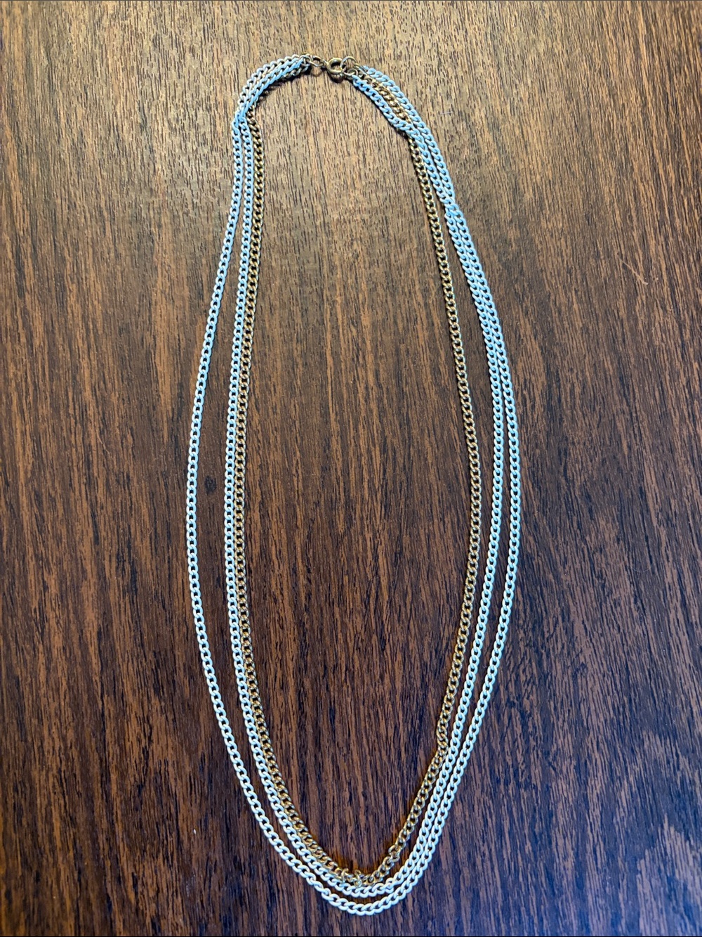 Two-Tone Layered Chain Necklace - Gold & Silver